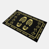 Gold Footprint en Welcome Deurmat (Schuin)