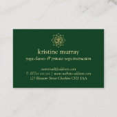 Gold & Forest Green Yoga Instructor | Visitekaartje (Achterkant)