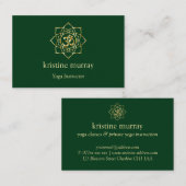 Gold & Forest Green Yoga Instructor | Visitekaartje (Voorkant / Achterkant)