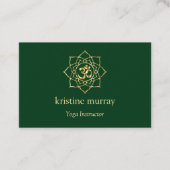 Gold & Forest Green Yoga Instructor | Visitekaartje (Voorkant)