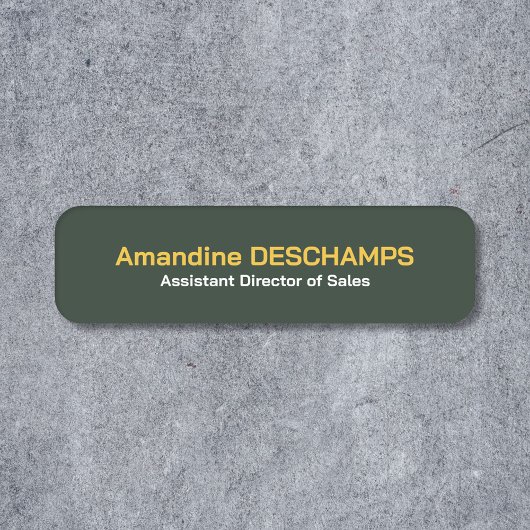 Gold & Forest Groene Werknemer Naam Tag