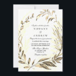 Gold Forest Leaf Wreath Elegant Wedding Invitation Kaart<br><div class="desc">Gold Forest Leaf Wreath Elegant Wedding Invitation Elegant Leaf Wreath Waterverf Ideaal voor elke bruiloft, met inbegrip van tuinbruiloft, Church Weddings Spring Wedding Winter Weddings Summer Weddings Herfst/Autumn Weddings Matching Collectie Inclusief RSVP en nog veel meer. Bekijk ons collectie hieronder. Of ga naar onze winkel. Neem contact met ons op...</div>