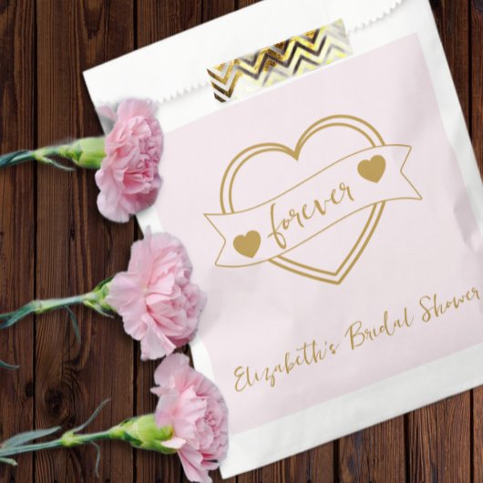 Gold Forever Hearts Bridal Shower Bedankzakje