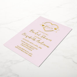 Gold Forever Hearts Bridal Shower Folie Uitnodiging