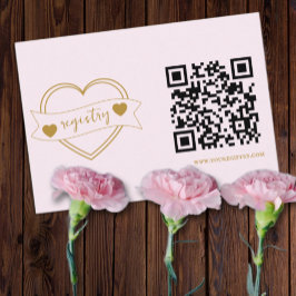 Gold Forever Hearts Bridal Shower Registry Informatiekaartje