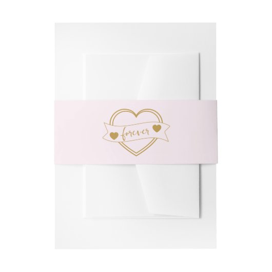 Gold Forever Hearts Bridal Shower Uitnodigingen Wikkel (Voorkant Voorbeeld)