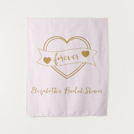 Gold Forever Hearts Bridal Shower Wandkleed