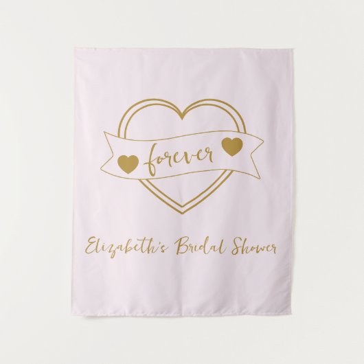 Gold Forever Hearts Bridal Shower Wandkleed (Voorkant)