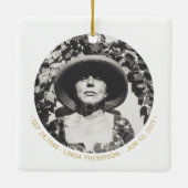 Gold Forever in ons hart Memorial Foto Keramisch Ornament (Achterkant)