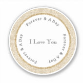 Gold Forever Love Wedding Sticker (Voorkant)