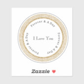 Gold Forever Love Wedding Sticker (Vel)