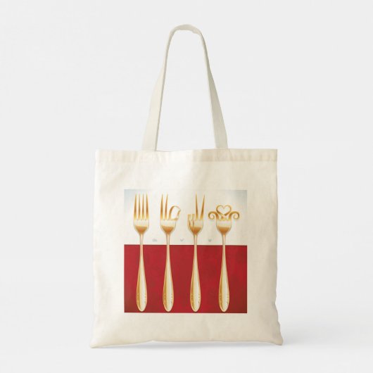 Gold Forks Canvas tas (Achterkant)