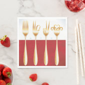 Gold Forks Paper Napkins Servet (Insitu)