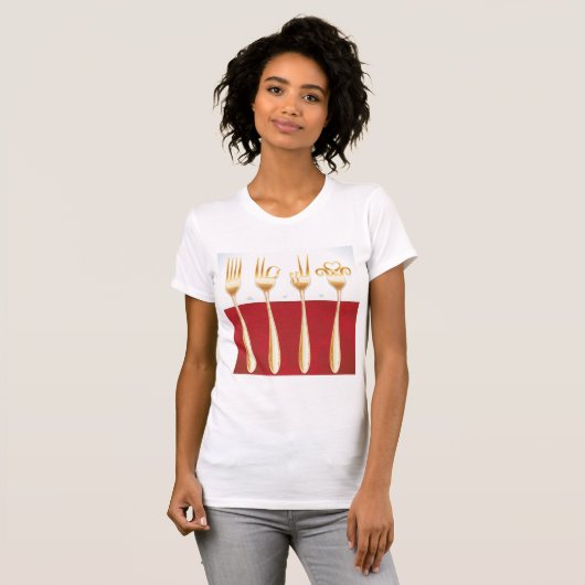 Gold Forks Womens T-Shirt (Voorkant volledig)