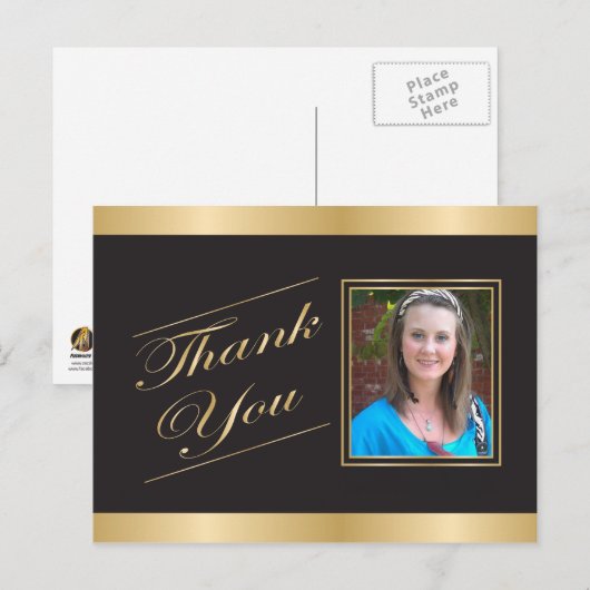 Gold Formal Bedankt Briefkaart (Voorkant / Achterkant)