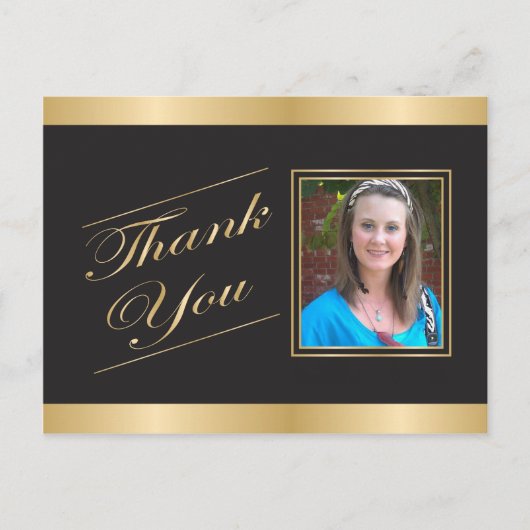 Gold Formal Bedankt Briefkaart (Voorkant)