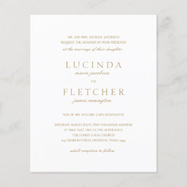 Gold Formal QR Code Budget Weduwen Uitnodiging