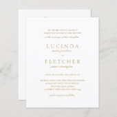 Gold Formal QR Code Budget Weduwen Uitnodiging (Voorkant / Achterkant)