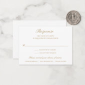 Gold Formal Traditional Wedding Mini RSVP-kaart Notitiekaartje (Voorkant / Achterkant in situ)