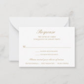 Gold Formal Traditional Wedding Mini RSVP-kaart Notitiekaartje (Voorkant)