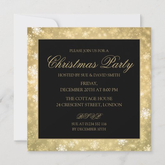 Gold Formele kerstfeestdag Kaart (Voorkant)