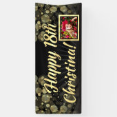 Gold Foto 18e geboortedag Decoratie Spandoek (Verticaal)