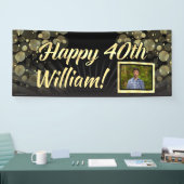 Gold Foto 40th Birthday Party Decoration Spandoek (Beurs)