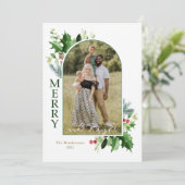 Gold-fotokaart met klaar en helder kerstscript (Staand voorkant)