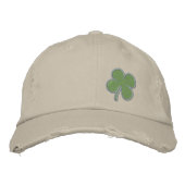 Gold Four Leaf Clover St. Patricks Geborduurde Pet (Voorkant)