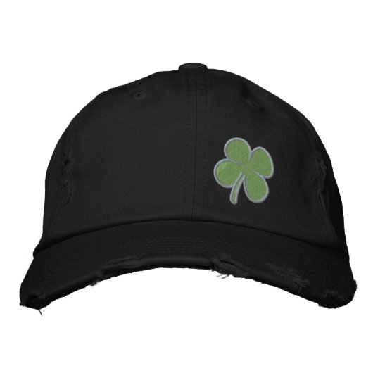 Gold Four Leaf Clover St. Patricks - ! Geborduurde Pet (Voorkant)
