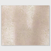 Gold Foxier Chevron Fireworks Metallic Parly Blush Cadeaupapier (Vlak)