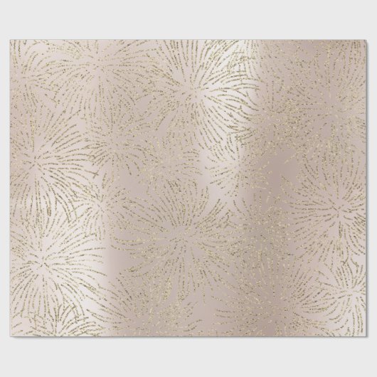 Gold Foxier Chevron Fireworks Metallic Parly Blush Cadeaupapier (Vlak)