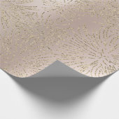 Gold Foxier Chevron Fireworks Metallic Parly Blush Cadeaupapier (Hoek)