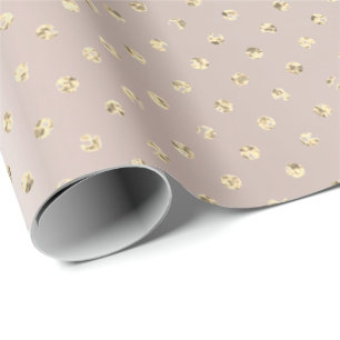 Gold Foxier Confetti Small Polka Dots Parly Blush Cadeaupapier