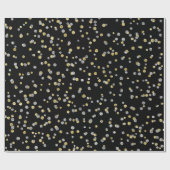 Gold Foxier Diamonds Metallic Black Confetti Lux Cadeaupapier (Vlak)