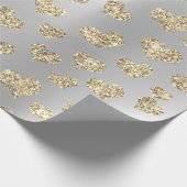 Gold Foxier Hearts Confetti Metallic Silver Sparkl Cadeaupapier (Hoek)