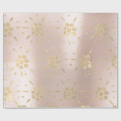 Gold Foxier Oriental Floral Confetti Parly Blush Cadeaupapier (Vlak)