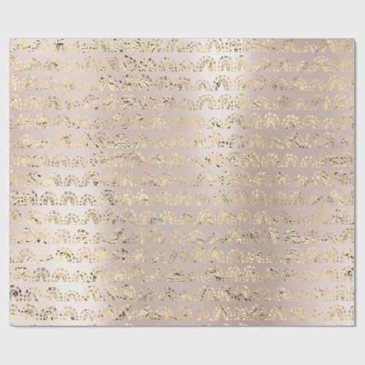 Gold Foxier Oriental Indian Metallic Parly Blush Cadeaupapier (Vlak)