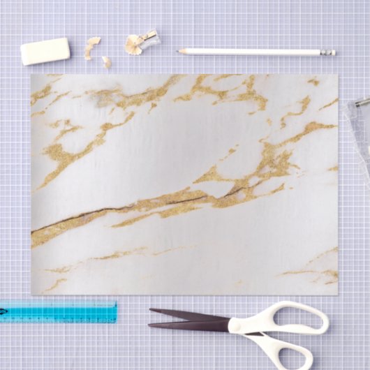 Gold Foxier Silver Marble Metallic Abstract Tissuepapier (Craft)