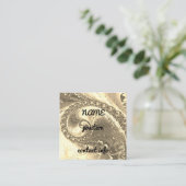 Gold Fractal Art Vierkante Visitekaartje (Staand voorkant)