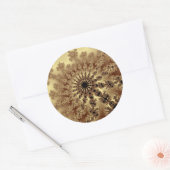 Gold Fractal Burst Ronde Sticker (Envelop)