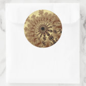Gold Fractal Burst Ronde Sticker (Tas)