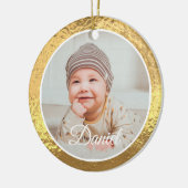 gold Frame Baby's First Christmas Keramisch Ornament (Links)