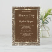 Gold Frame Confetti Border Brown Retirement Kaart (Staand voorkant)