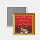 Gold Frame & Faux Bow 55th Birthday Magneet (Voorkant / Achterkant)