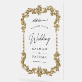 Gold Frame Muslim Wedding Welcome Frosted Acryl Bord (Hoek)