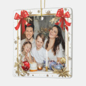 Gold Frame with custom Photo Family new year 2026 Keramisch Ornament (Links)