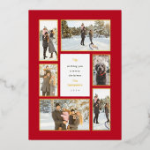 Gold Framed 6 Folie voor kerstfeestdag met fotogal Feestdagenkaart (Voorkant)