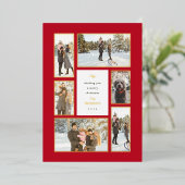 Gold Framed 6 Folie voor kerstfeestdag met fotogal Feestdagenkaart (Staand Voorkant)