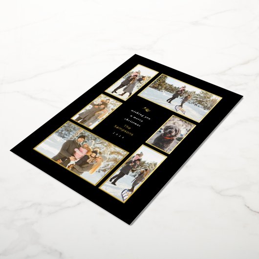 Gold Framed 6 Folie voor kerstfeestdag met fotogal Folie Feestdagenkaart (Gedraaid)